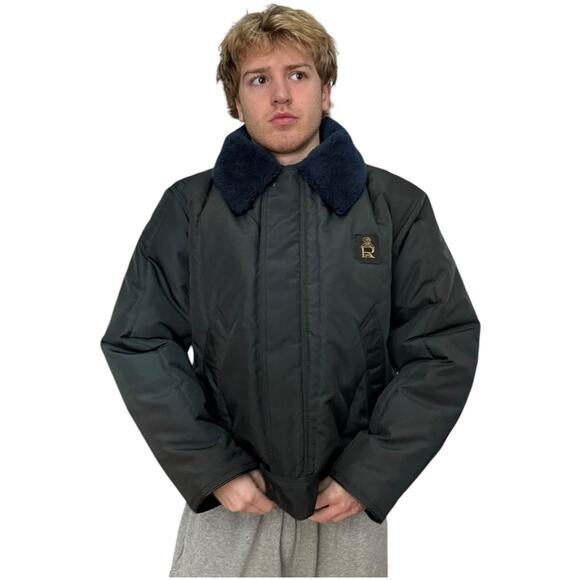 Vintage Refrigiwear navy jacket faux fur collar size XL style 56 - Picture 13 of 16